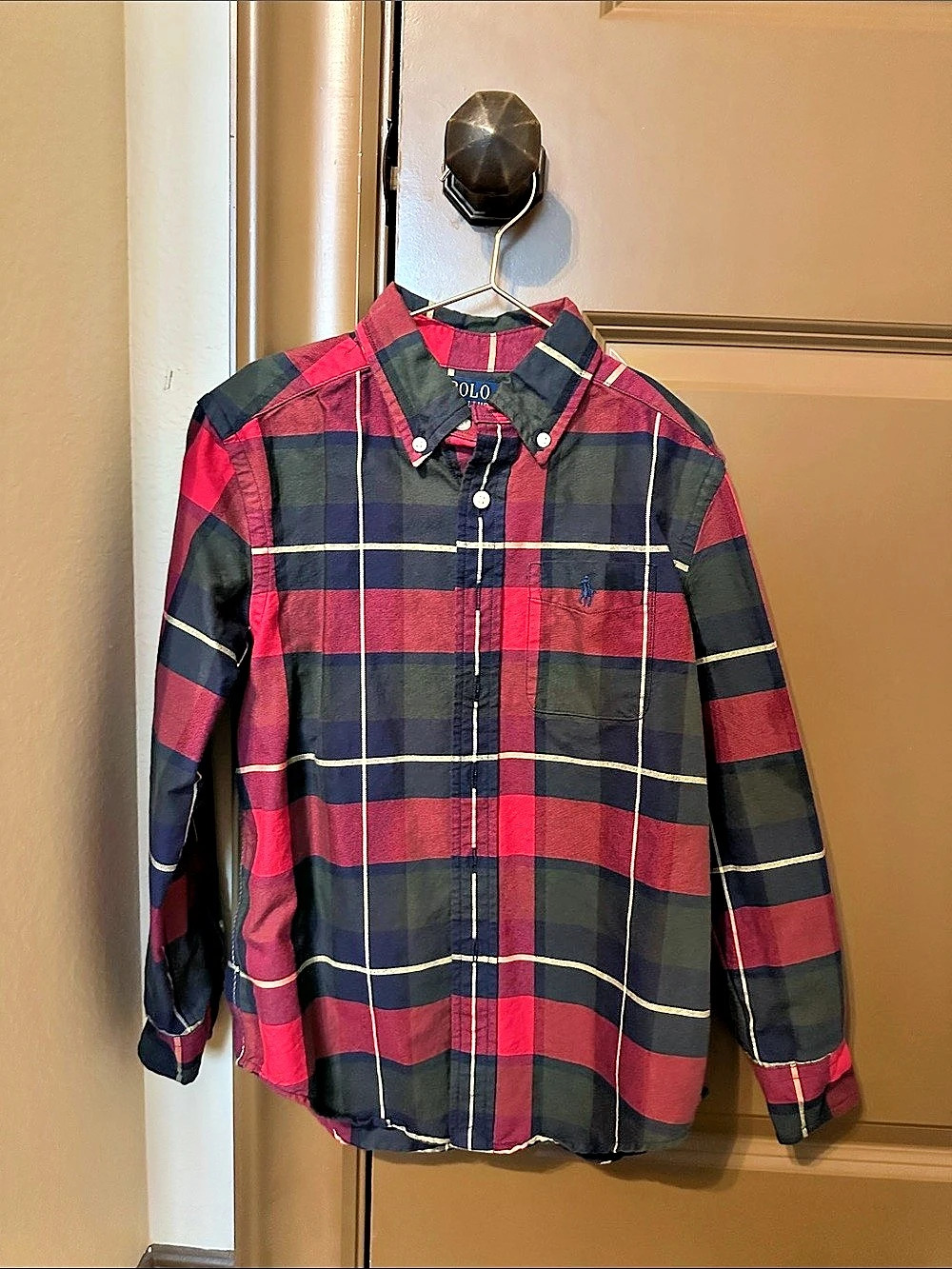 Polo Ralph Lauren Boys Holiday Plaid Cotton Button-Down Shirt Button-Down